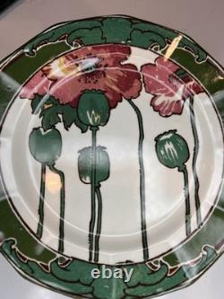 Set of 9 Antique Art Nouveau Royal Doulton 8? Inch Pink Poppy Plates
