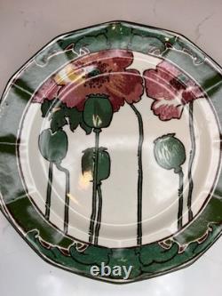 Set of 9 Antique Art Nouveau Royal Doulton 8? Inch Pink Poppy Plates