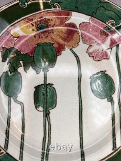 Set of 9 Antique Art Nouveau Royal Doulton 8? Inch Pink Poppy Plates