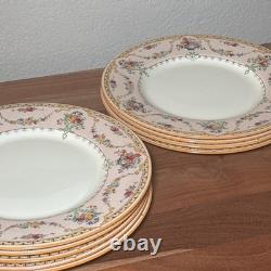 Set of 9 Rare Antique Royal Doulton V. 360 Dinner Plates 10.5 Pink Floral Urn
