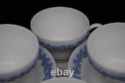 Set of Eight Wedgwood Queensware Lavender (Blue) on Cream Cup and Saucer