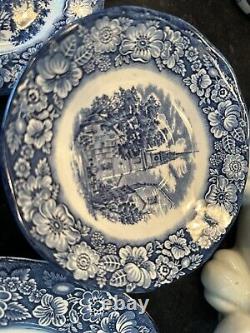 Set of Liberty Blue Historic Colonial Scenes fine china made in England