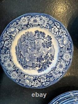 Set of Liberty Blue Historic Colonial Scenes fine china made in England