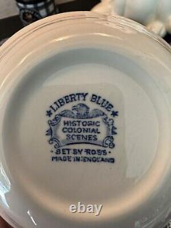 Set of Liberty Blue Historic Colonial Scenes fine china made in England