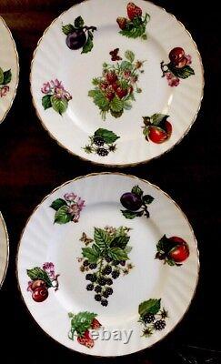 Set of Six 6 Fruit Plates Crownford, English Bone China