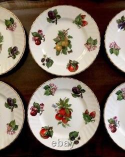 Set of Six 6 Fruit Plates Crownford, English Bone China