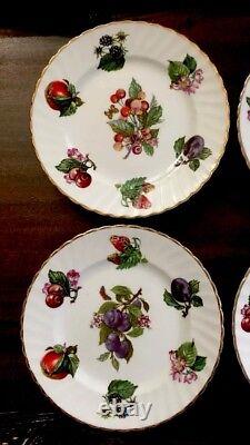 Set of Six 6 Fruit Plates Crownford, English Bone China