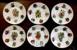 Set of Six 6 Fruit Plates Crownford, English Bone China