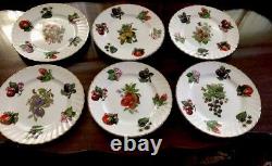 Set of Six 6 Fruit Plates Crownford, English Bone China