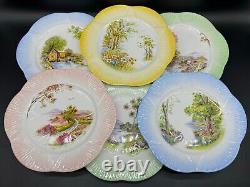 Shelley 10 1/2 English Countryside Scene Plates(Set of 6) Bone China England