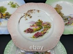 Shelley 10 1/2 English Countryside Scene Plates(Set of 6) Bone China England