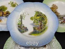 Shelley 10 1/2 English Countryside Scene Plates(Set of 6) Bone China England