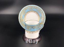 Shelley 12886/25 Blue Coffee Cup Saucer Set For 5 Rare Bone China England