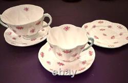 Shelley Bone China Dainty Rosebud Dessert Set for 6 (41 Pieces)