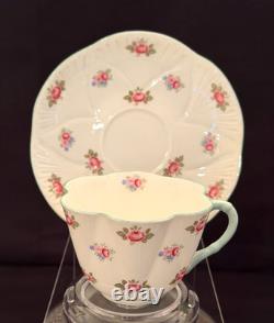 Shelley Bone China Dainty Rosebud Dessert Set for 6 (41 Pieces)