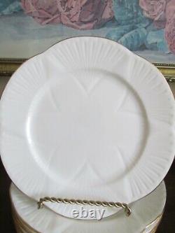 Shelley Bone China England Dainty White Set Of 9 Salad Plate