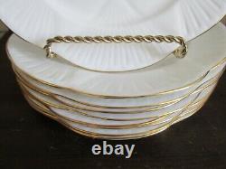 Shelley Bone China England Dainty White Set Of 9 Salad Plate