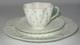 Shelley Bone China, England, Green Polka Dot, Dessert, Cup & Saucer Cake Set