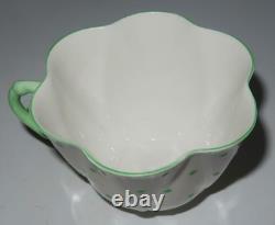 Shelley Bone China, England, Green Polka Dot, Dessert, Cup & Saucer Cake Set