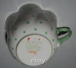 Shelley Bone China, England, Green Polka Dot, Dessert, Cup & Saucer Cake Set