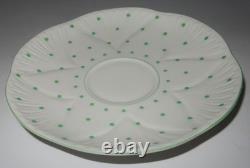 Shelley Bone China, England, Green Polka Dot, Dessert, Cup & Saucer Cake Set