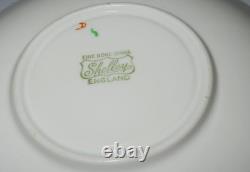 Shelley Bone China, England, Green Polka Dot, Dessert, Cup & Saucer Cake Set