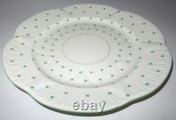 Shelley Bone China, England, Green Polka Dot, Dessert, Cup & Saucer Cake Set