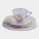 Shelley China England Vintage Eve Shape Gladiola Cup & Saucer Tea Trio Set