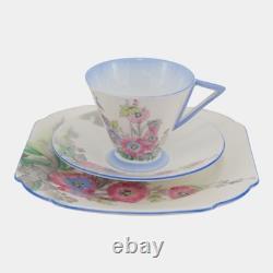 Shelley China England Vintage Eve Shape Gladiola Cup & Saucer Tea Trio Set