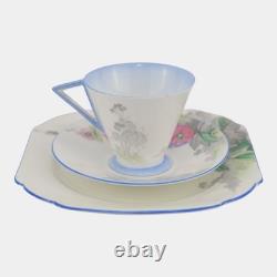 Shelley China England Vintage Eve Shape Gladiola Cup & Saucer Tea Trio Set