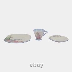 Shelley China England Vintage Eve Shape Gladiola Cup & Saucer Tea Trio Set
