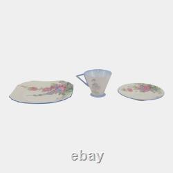 Shelley China England Vintage Eve Shape Gladiola Cup & Saucer Tea Trio Set