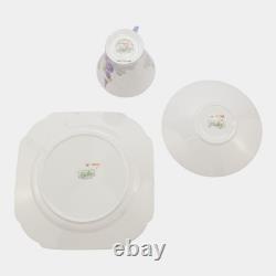 Shelley China England Vintage Eve Shape Gladiola Cup & Saucer Tea Trio Set