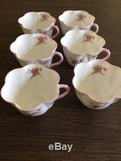 Shelley China Luncheon Set for 6 Bridal Rose (Dainty Shape) Made in England