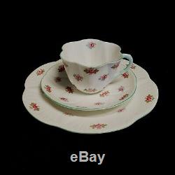 Shelley China Rosebud Cups Saucers Plates 12 Piece Set 134226 Made in England