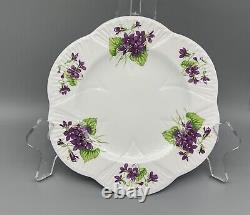 Shelley China Violets Dainty luncheon plates 9.25set 4 Bone China England 13821