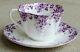 Shelley DAINTY MAUVE Teacup and Saucer Set England Bone China Purple Daisies