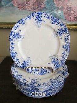 Shelley Dainty Blue Bone China England Set of 10 Salad Plate