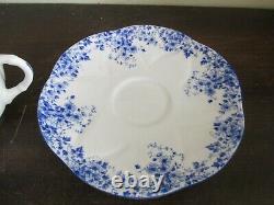 Shelley Dainty Blue Bone China England Set of 9 Cup And Saucer