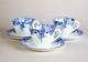 Shelley Dainty Blue Flat Cups and Saucers Set of 3 Vintage Bone China England