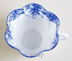 Shelley Dainty Blue Flat Cups and Saucers Set of 3 Vintage Bone China England