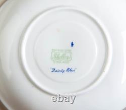 Shelley Dainty Blue Flat Cups and Saucers Set of 3 Vintage Bone China England