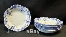Shelley Dainty Blue Set of 6 Cereal Bowls England Bone China