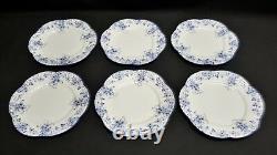 Shelley Dainty Blue Set of Six 6 Bread & Butter Plates England Bone China