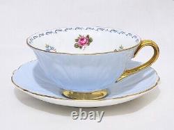 Shelley England 13528 Scattered Flowers Blue Oleander Tea Cup and Saucer Set