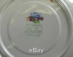 Shelley England Blue Rock Fine Bone China Tea Cups & Saucers + Miniature Set