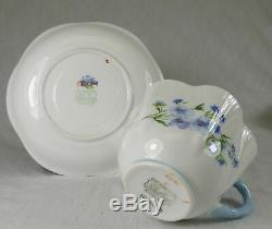 Shelley England Blue Rock Fine Bone China Tea Cups & Saucers + Miniature Set