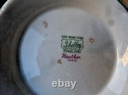 Shelley England Bone China Heather Gainsborough Coffe Pot, Covered Sugar