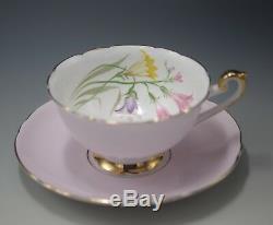 Shelley England Bone China Light Pink With Bell Flowers Cup And Saucer Set Rare