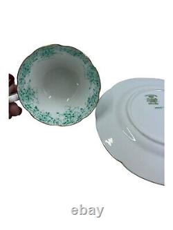 Shelley England Fine Bone China Dainty Green Cup and Saucer 053 Set Vintage